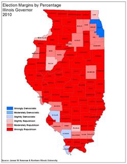 Image result for illinois red blue map