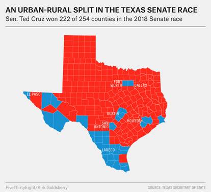 Image result for texas red blue map